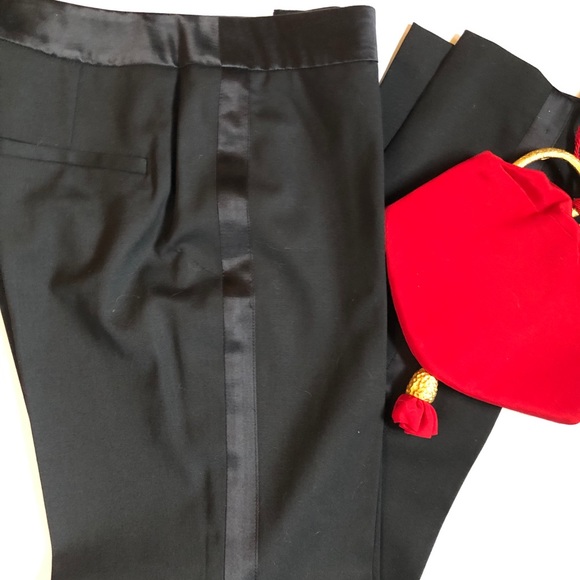 🆕 Milly Black Wool Tuxedo Dress Pants Sz: 2 🖤 - Picture 6 of 7